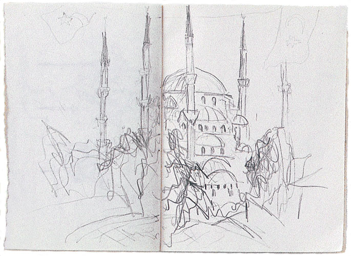 sketch of Blue Mosque, Istanbul